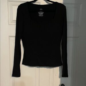 NWT Klassy Network Black Long Sleeve top with built in bra